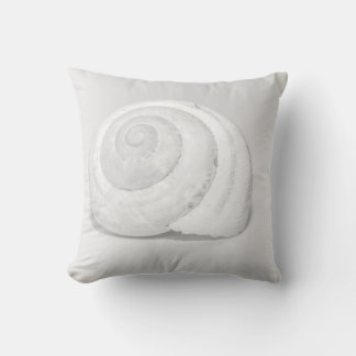 White Snail Shell Minimalist Nature Photography Throw Pillow