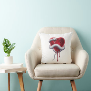 White Snake and Bleeding Heart Throw Pillow