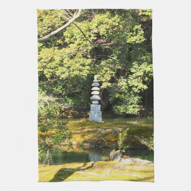 White Snake Pagoda / Hakuja No Tsuka Kitchen Towel (Vertical)