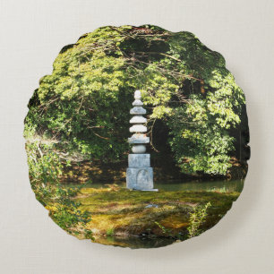 White Snake Pagoda / Hakuja No Tsuka Round Pillow