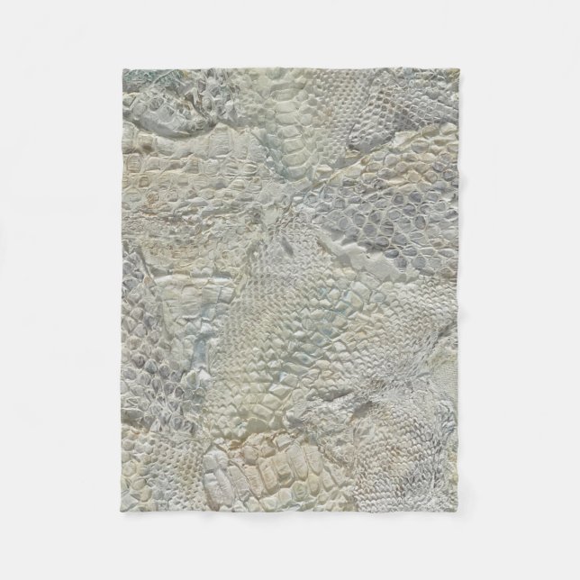 White Snake Skin Throw Blanket  (Front)
