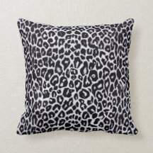 White Snow Leopard Animal Pattern Throw Pillow