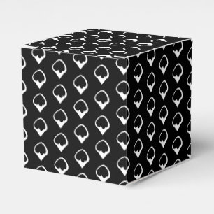 White snow snowflakes black gift favor box