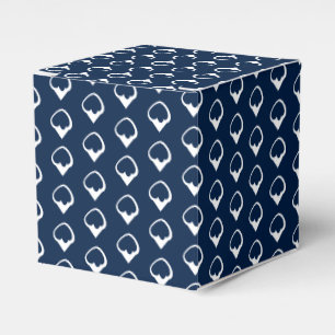 White snow snowflakes navy blue gift favor box