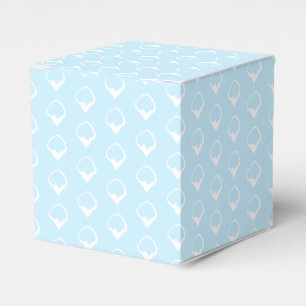 White snow snowflakes pale light blue gift favor box