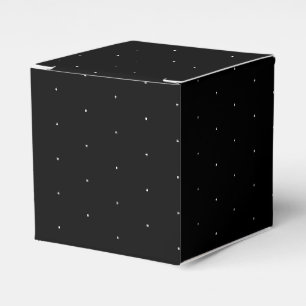 White snow snowflakes tiny small dots black gift favor box