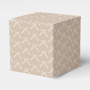 White snow star snowflakes pattern beige gift favor box