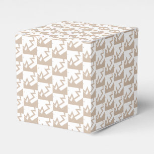 White snow star snowflakes pattern beige tan gift favor box