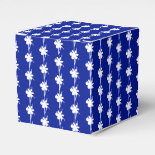 White snow star snowflakes pattern cobalt blue favor box