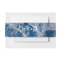 White Snow Winter Wedding Invitation Belly Band