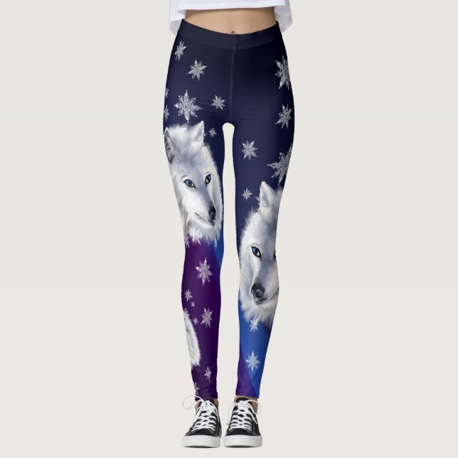 WHITE SNOW WOLF LEGGINGS (Front)