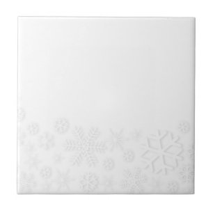 White Snowflake Background Tile