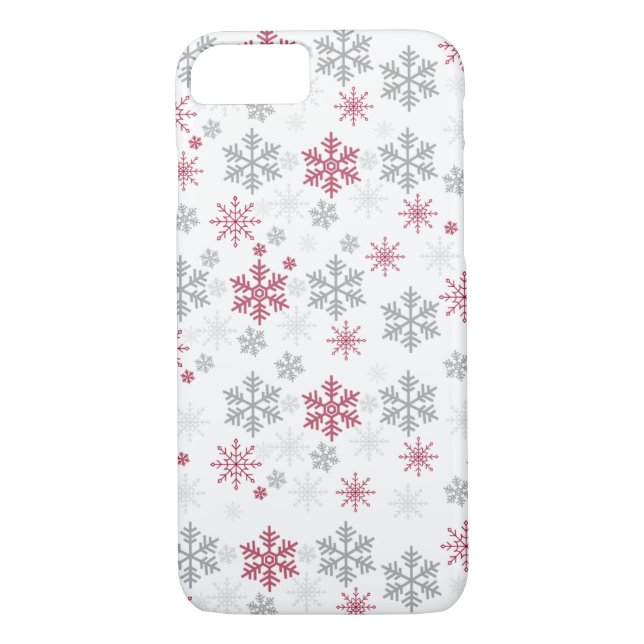 White snowflake cell phone case (Back)