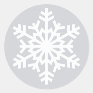 White Snowflake Christmas Holiday Envelope Seals