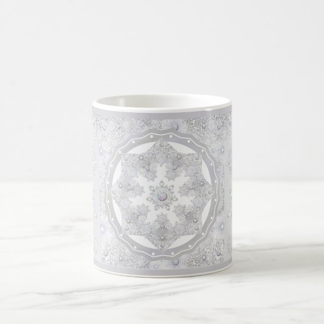 White Snowflake Coffee Mug (Center)