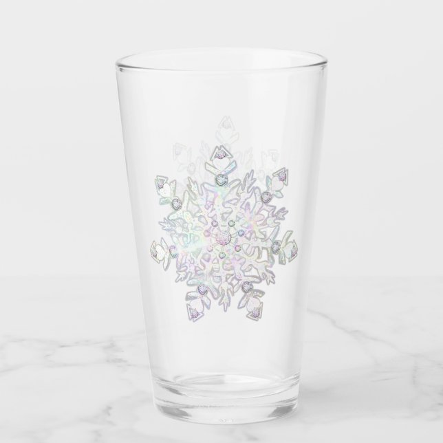 White snowflake glass (Front)