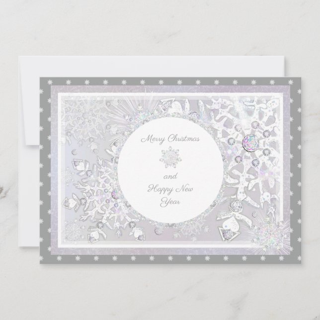 white snowflake holiday card (Front)
