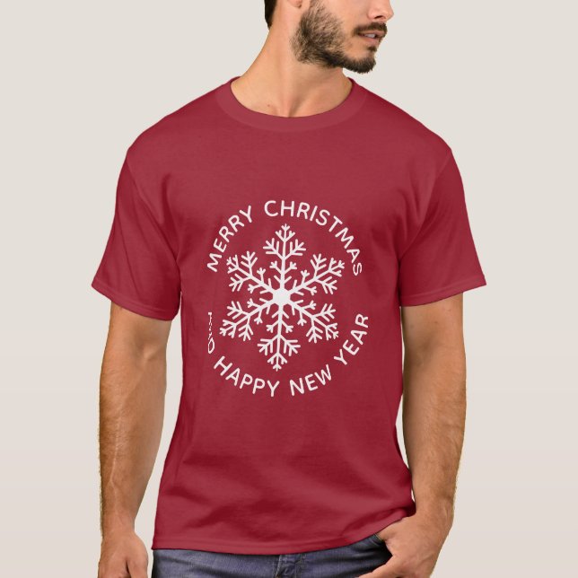 White Snowflake Holiday T-Shirt (Front)