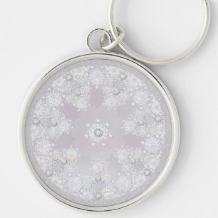 White Snowflake Keychain