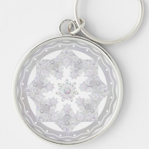 White Snowflake Keychain