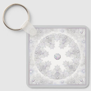 White Snowflake Keychain