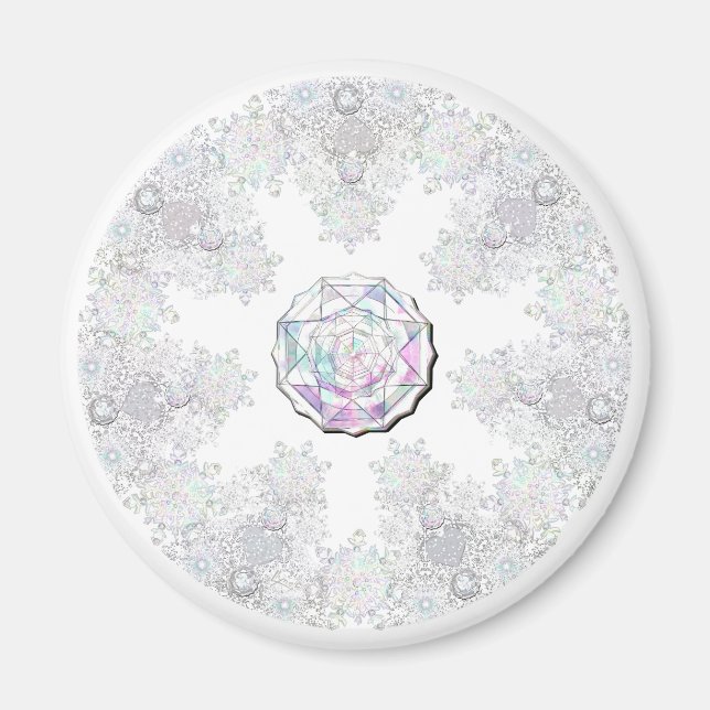 white snowflake magnet (Front)