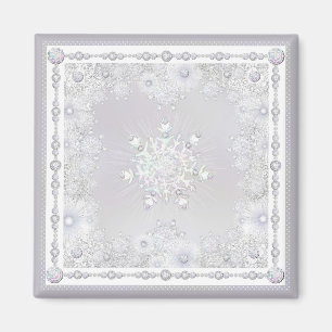 white snowflake magnet