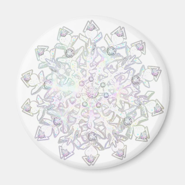 white snowflake magnet (Front)