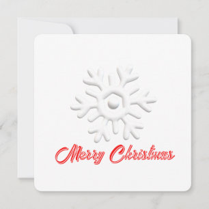 White snowflake Merry Christmas Holiday Card