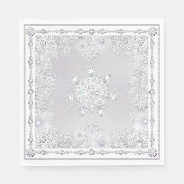 White snowflake napkin (Front)