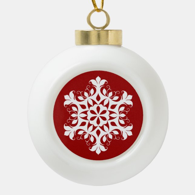 White Snowflake Ornament (Front)