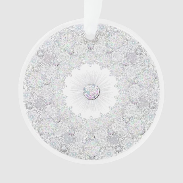 white Snowflake Ornament (Front)