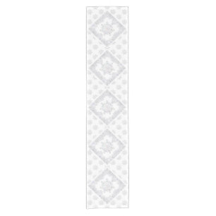White snowflake short table runner