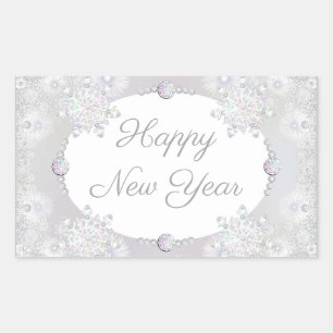 White snowflake sticker