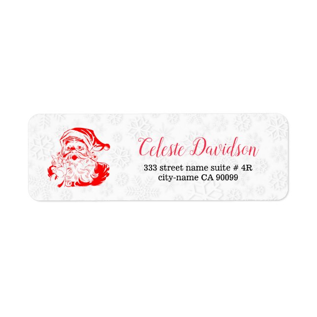 White Snowflakes And Red Santa (Front)