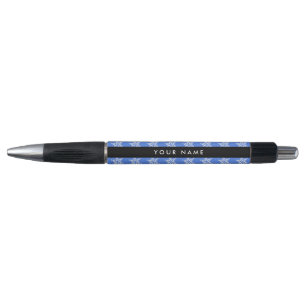 White Snowflakes, Blue, Your name, Personalize Pen