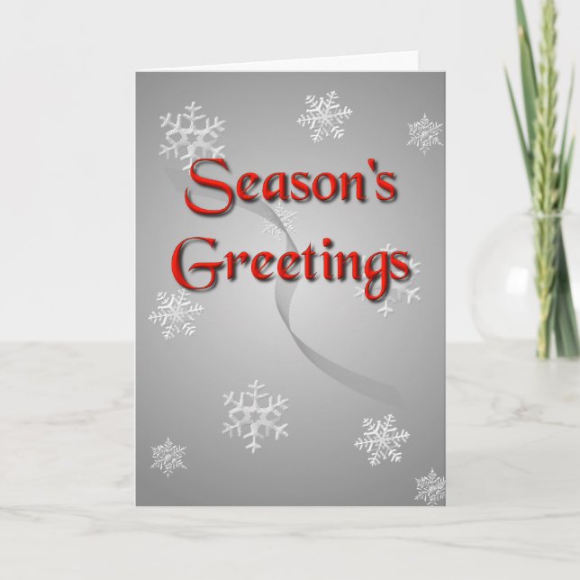 White Snowflakes Christmas Card (Front)