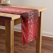 White snowflakes, Christmas runner tablecloth