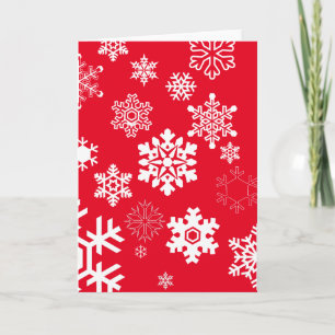 White Snowflakes - Customizable Background Colour Holiday Card