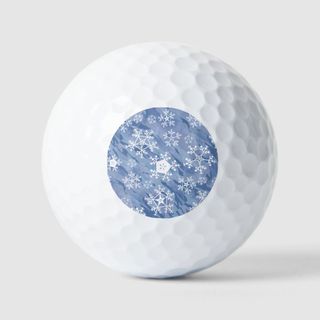 White Snowflakes Golf Balls (Front)