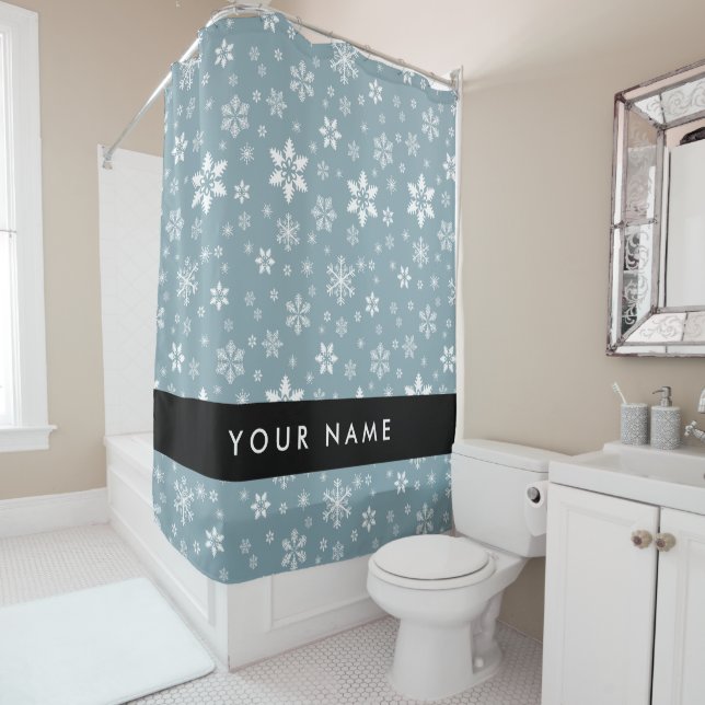White Snowflakes, Grey, Your name, Personalize (In Situ)