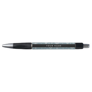 White Snowflakes, Grey, Your name, Personalize Pen