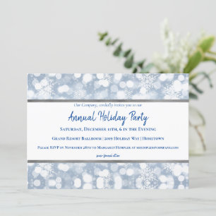 White Snowflakes Invitation de fête de vacances