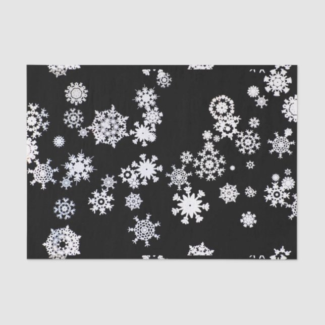 White Snowflakes on Black Tissue Paper (Front)