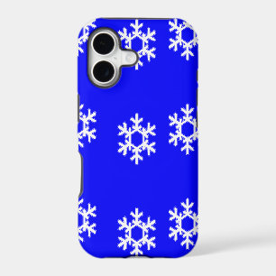 White snowflakes on blue