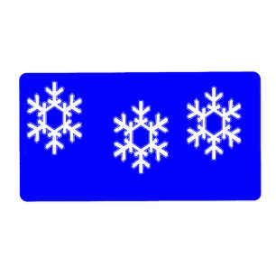 White snowflakes on blue