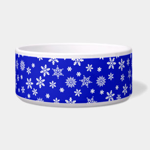 White Snowflakes on Blue Background