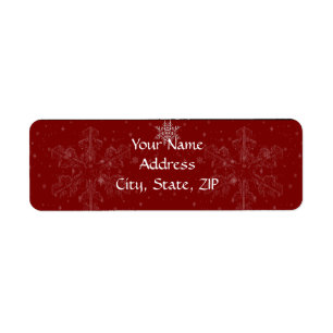 White Snowflakes on Cranberry Background