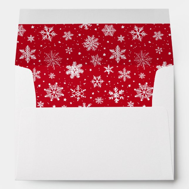 White Snowflakes on Red Insert Envelope (Back (Bottom))