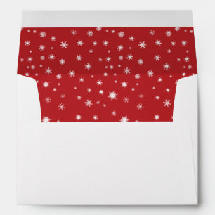 White Snowflakes on Red Insert Envelope